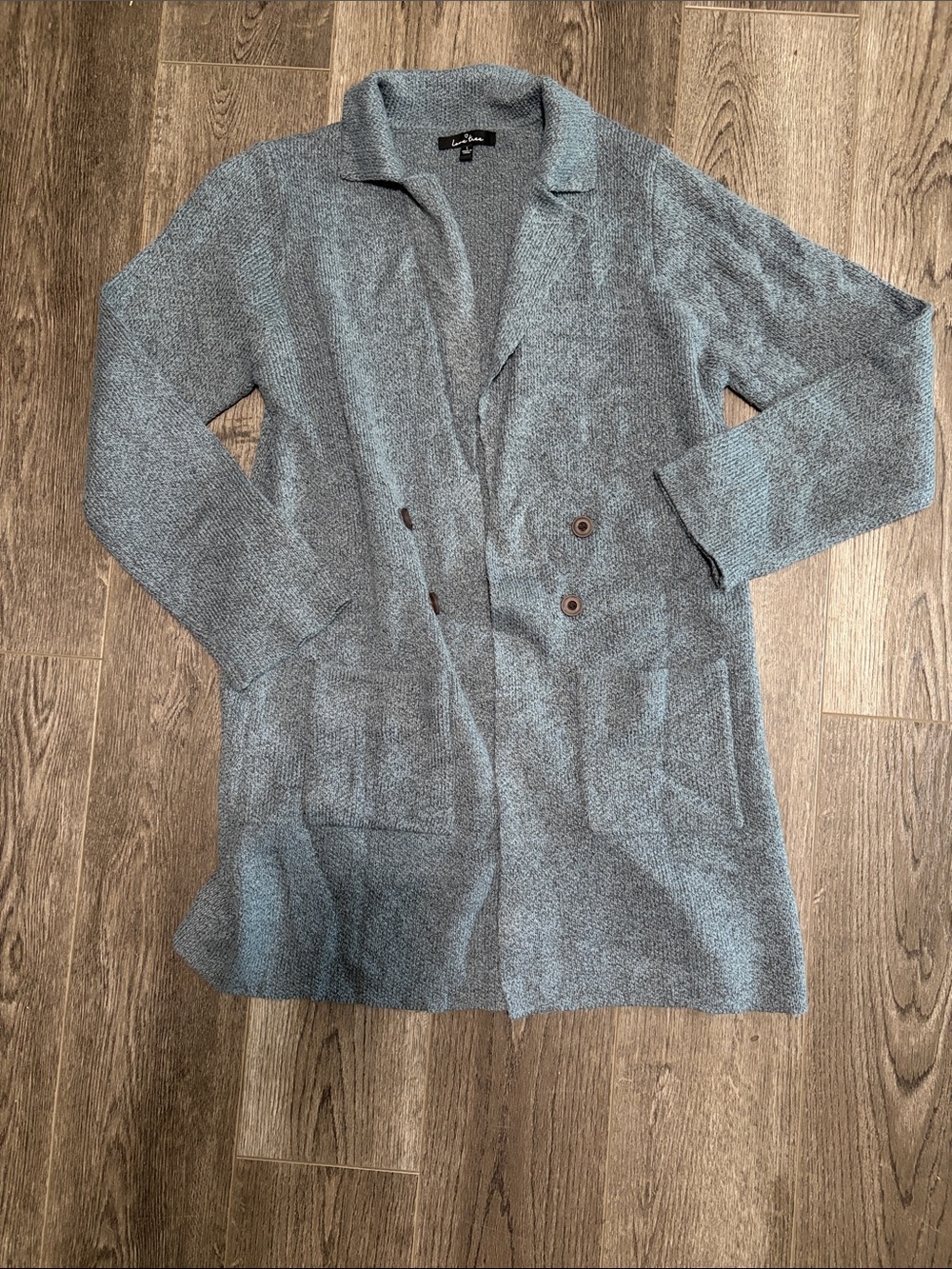 Gray Heathered Knit Long Cardigan